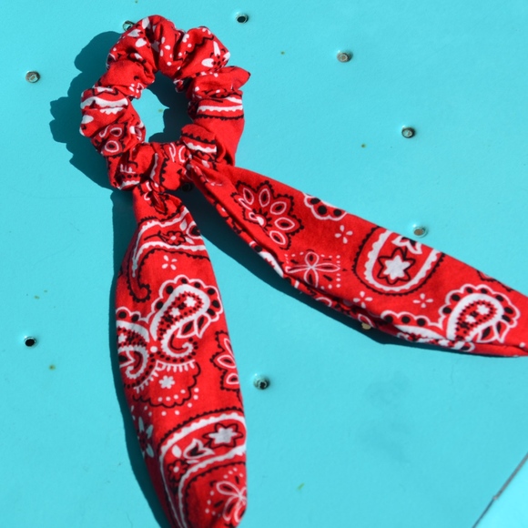 Other - RED BANDANA BOW SCRUNCHIE!